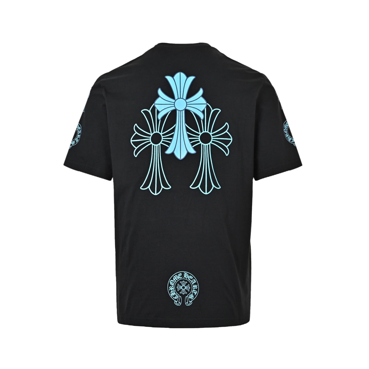 Chrome Hearts Blue Cross Print Short Sleeves