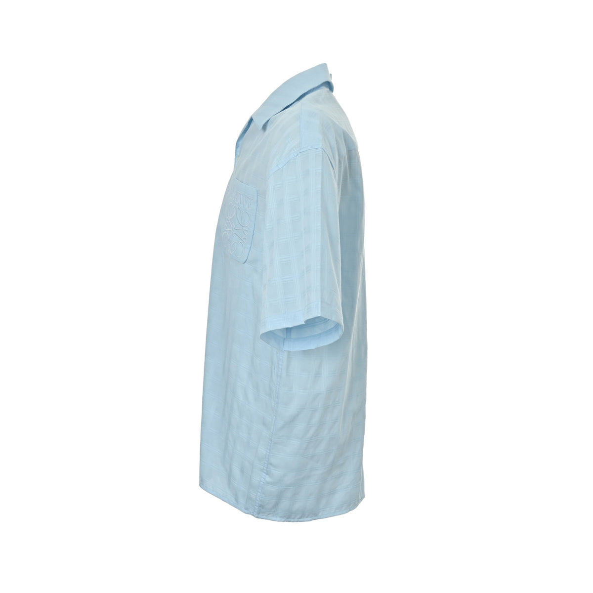 Loewe Anagram embroidered pocket plaid short-sleeved shirt