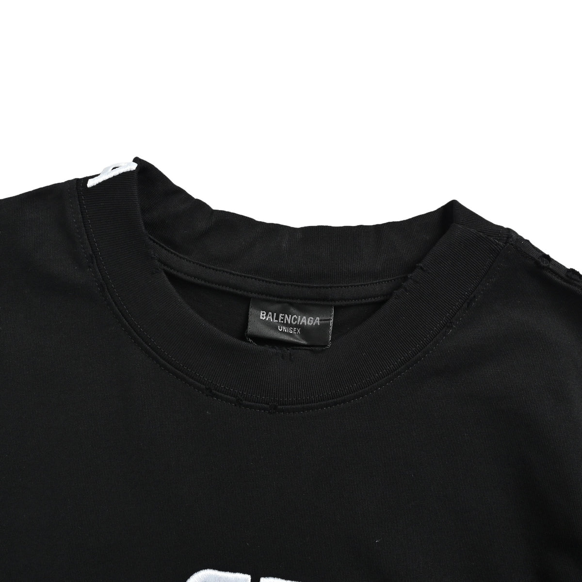 Balenciaga Roman series lock embroidery heavy duty frayed short sleeves
