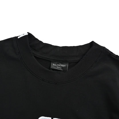 Balenciaga Roman series lock embroidery heavy duty frayed short sleeves