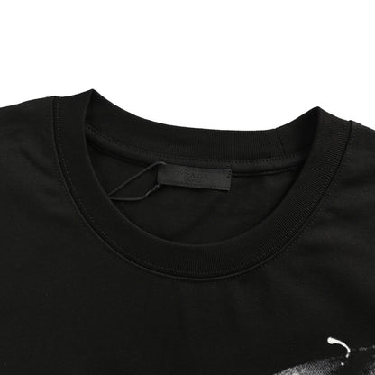 Prada 25Fw large logo splash print long-sleeved T-shirt