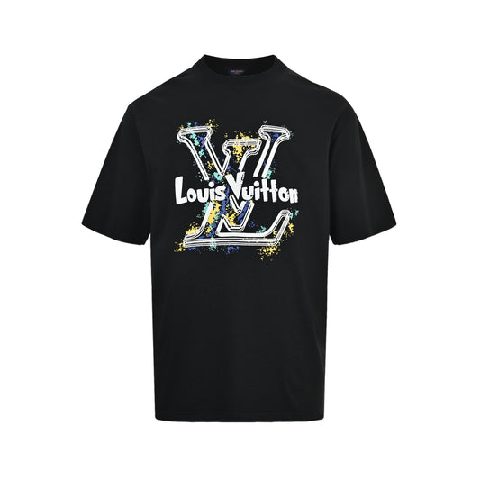Louis Vuitton graffiti large logo printed short sleeves