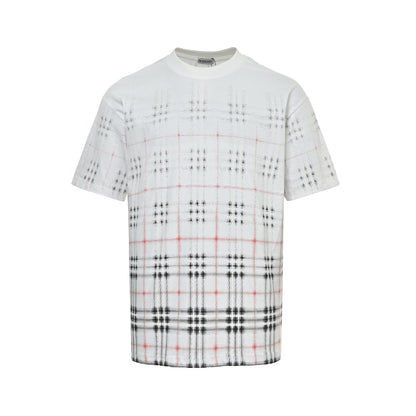 Burberry 26ss gradient fuzzy plaid printed short sleeves