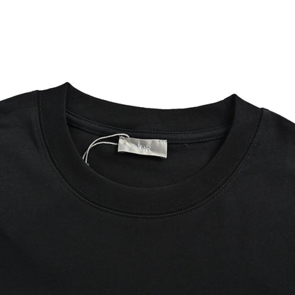 Dior CD letter embroidered short sleeves