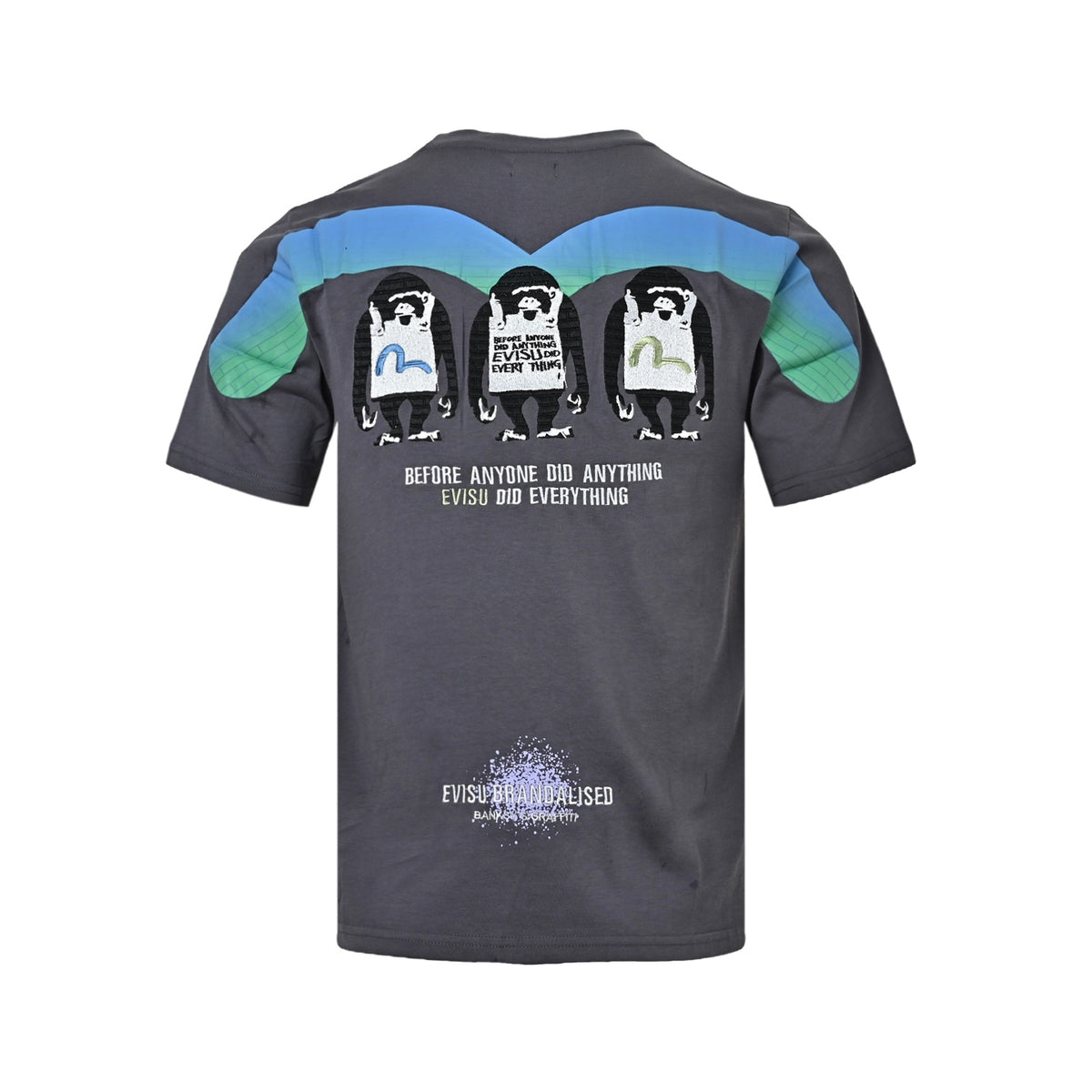 Evisu/福神 BRANDALISED graffiti joint big M cartoon embroidered short sleeves