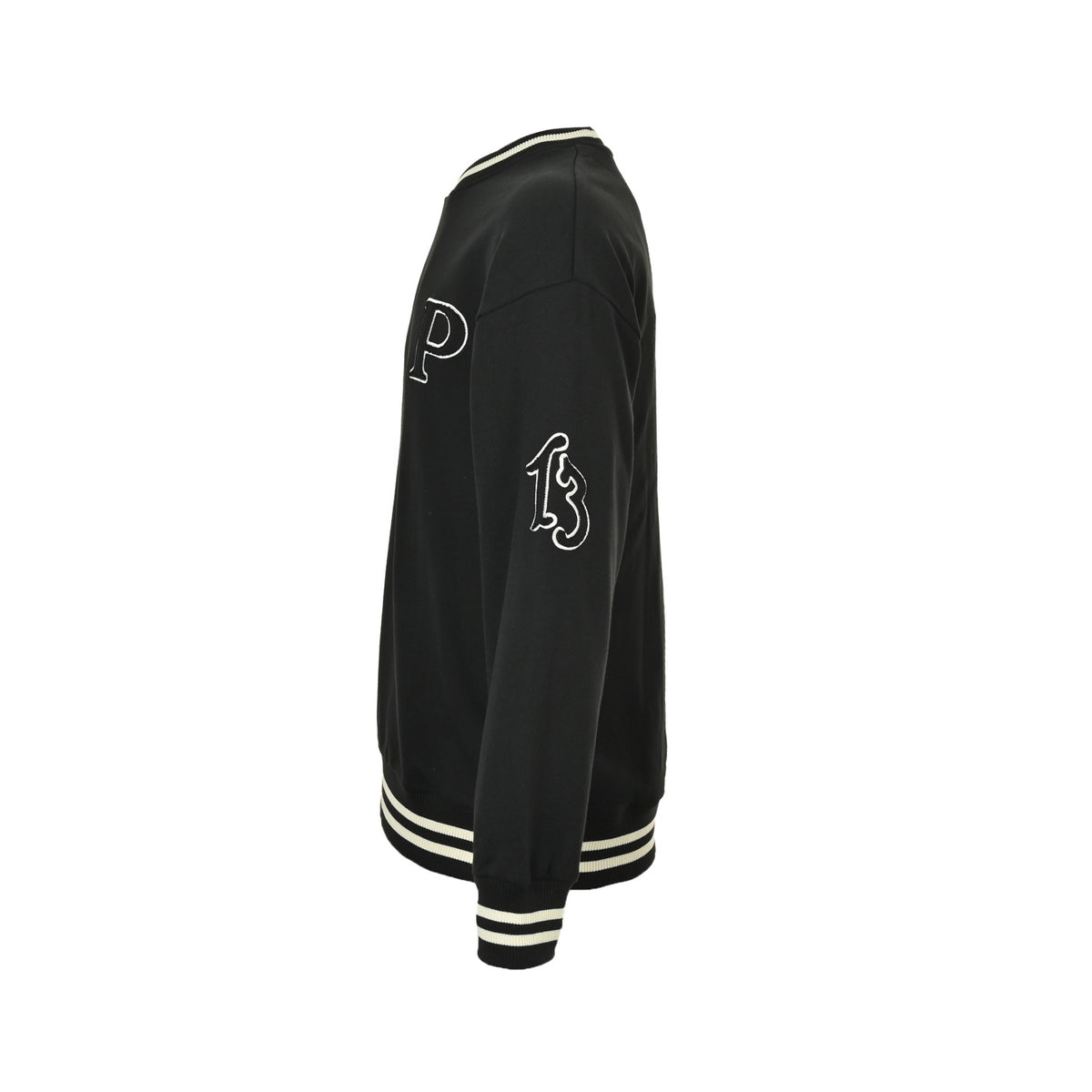 Prada 25Fw contrasting threaded patch letter embroidered round neck sweatshirt