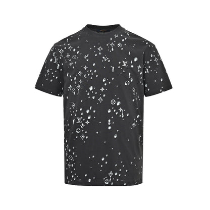 Louis Vuitton 26ss water drop presbyopic letter print short sleeves