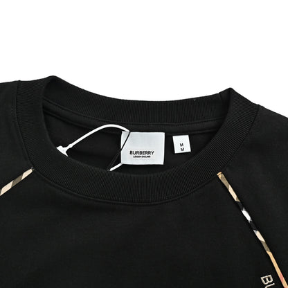 Burberry 26ss side plaid stitching short sleeves