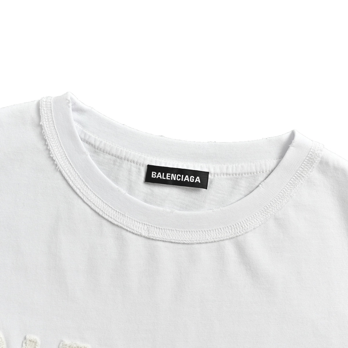 Balenciaga patch letter back-stitched short sleeves