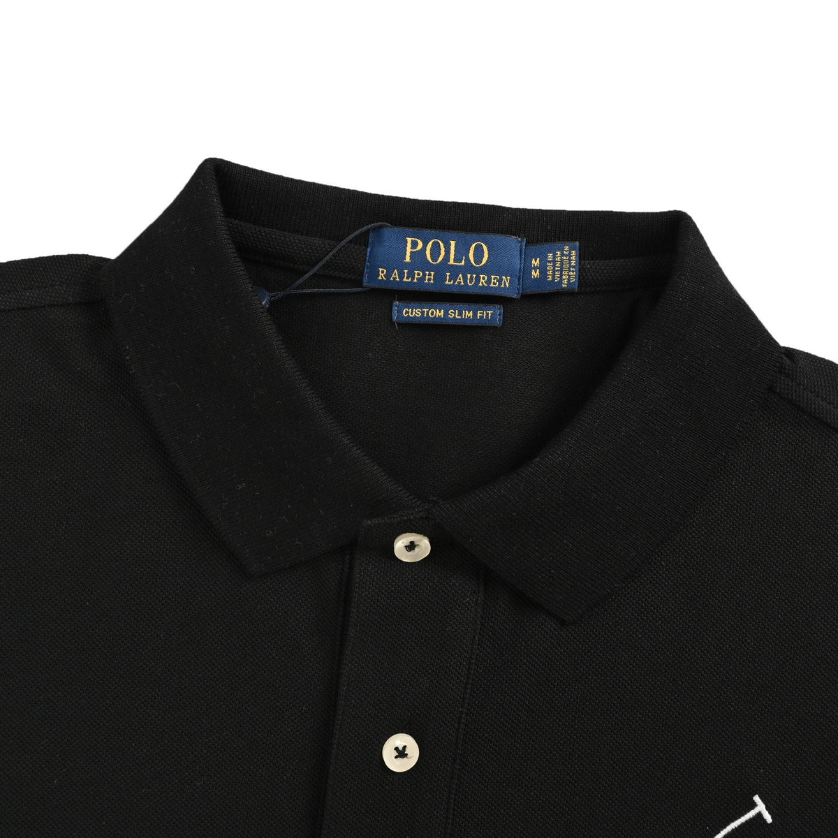 RALPH LAUREN large logo embroidered POLO short sleeves