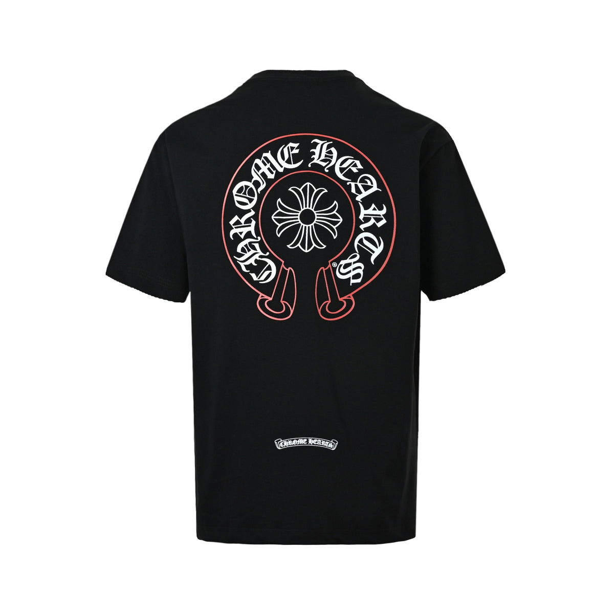 Chrome Hearts Pink Stroke Horseshoe Print Short Sleeves
