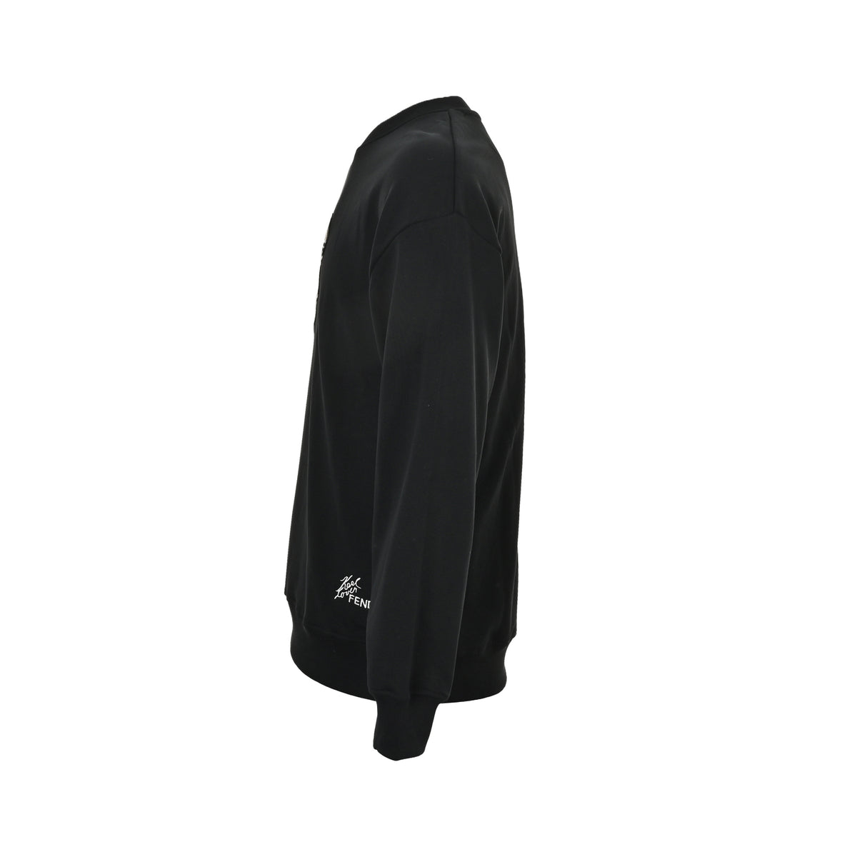 Fendi 25Fw Galeries Lafayette leather embroidered round neck sweatshirt