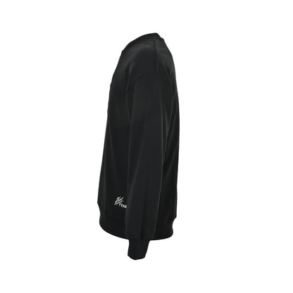 Fendi 25Fw Galeries Lafayette leather embroidered round neck sweatshirt
