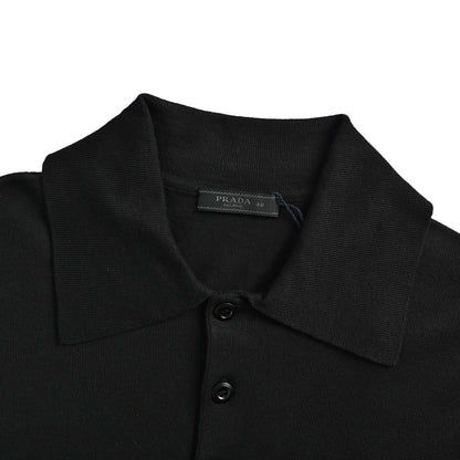Prada embroidered logo knitted Polo short sleeves