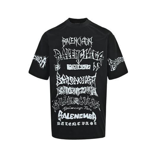 Balenciaga letters are printed all over with breathable graffiti short sleeves