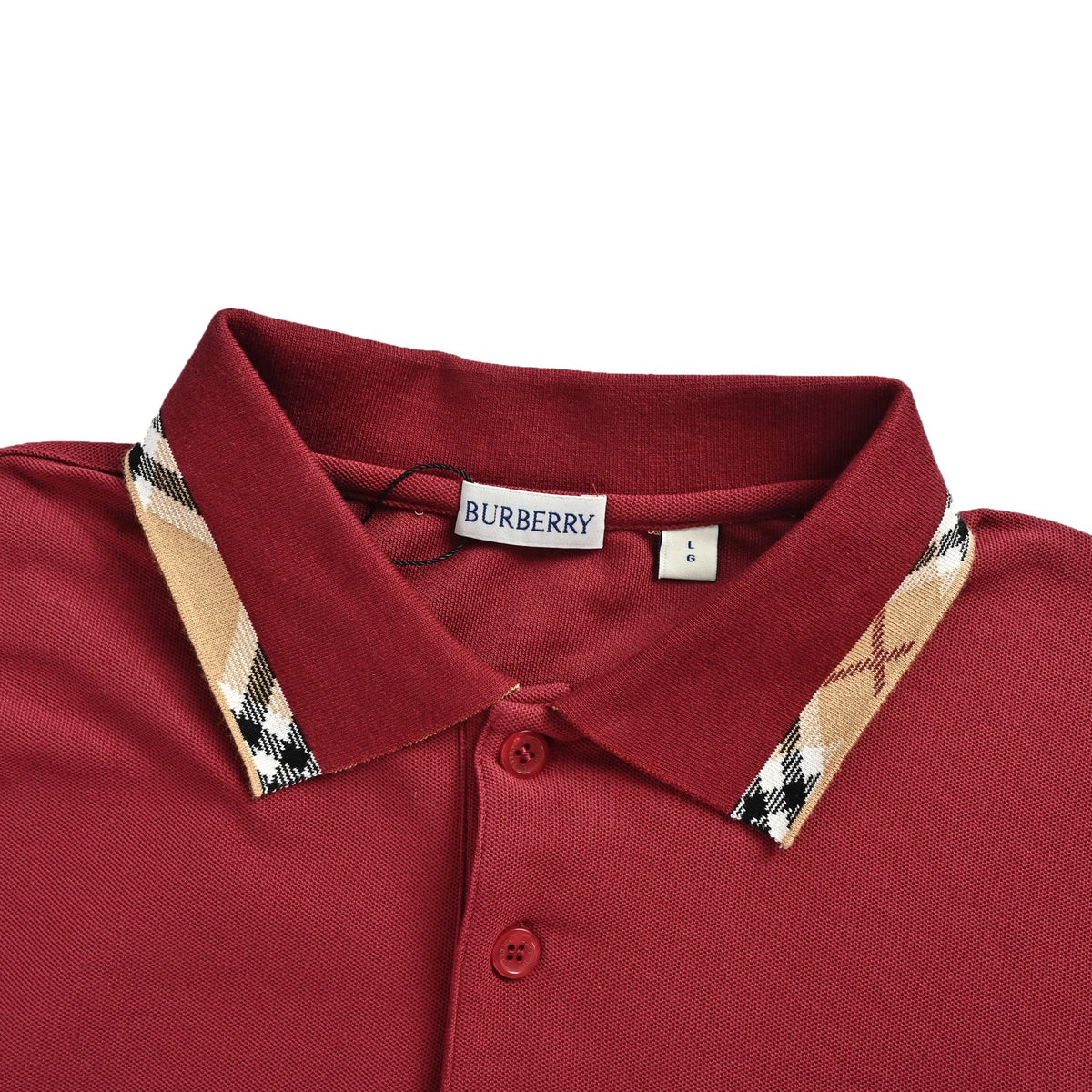 Burberry Plaid Trimmed War Horse Embroidered Polo Short Sleeve