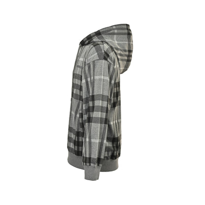 Burberry 25Fw chest embroidered logo plaid hooded sweatshirt