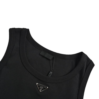 PRADA enamel triangle logo sleeveless vest