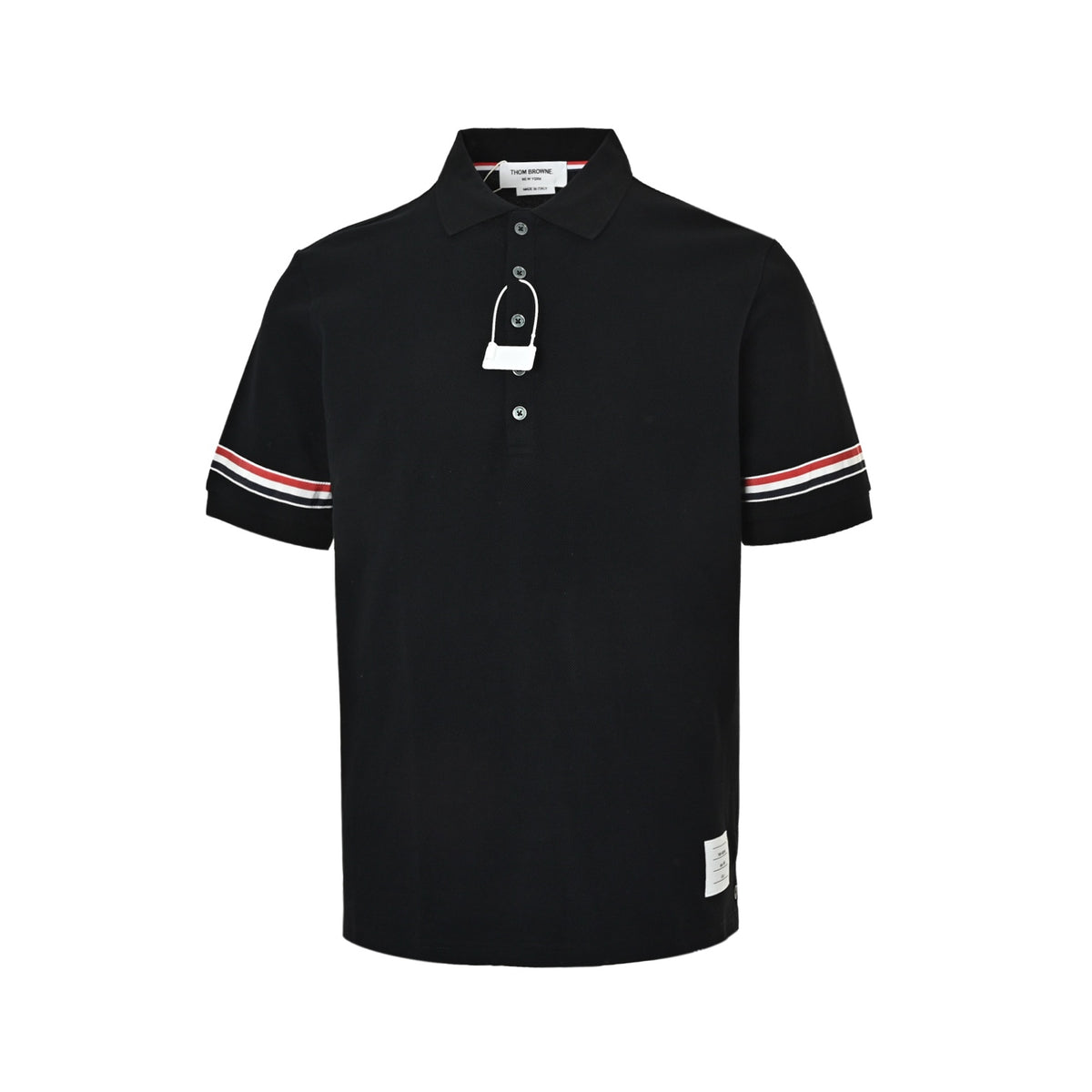 ThomBrowne/Thom Brown double-sleeved webbing Polo short sleeves