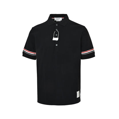 ThomBrowne/Thom Brown double-sleeved webbing Polo short sleeves
