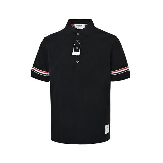 ThomBrowne/Thom Brown double-sleeved webbing Polo short sleeves