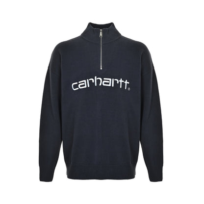 Carhartt WIP/Carhart classic wip wide version zipper stand collar knitted sweater