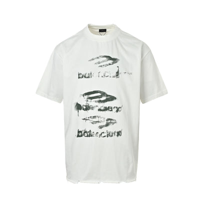 Balenciaga 25ss new destroyed graffiti short sleeves
