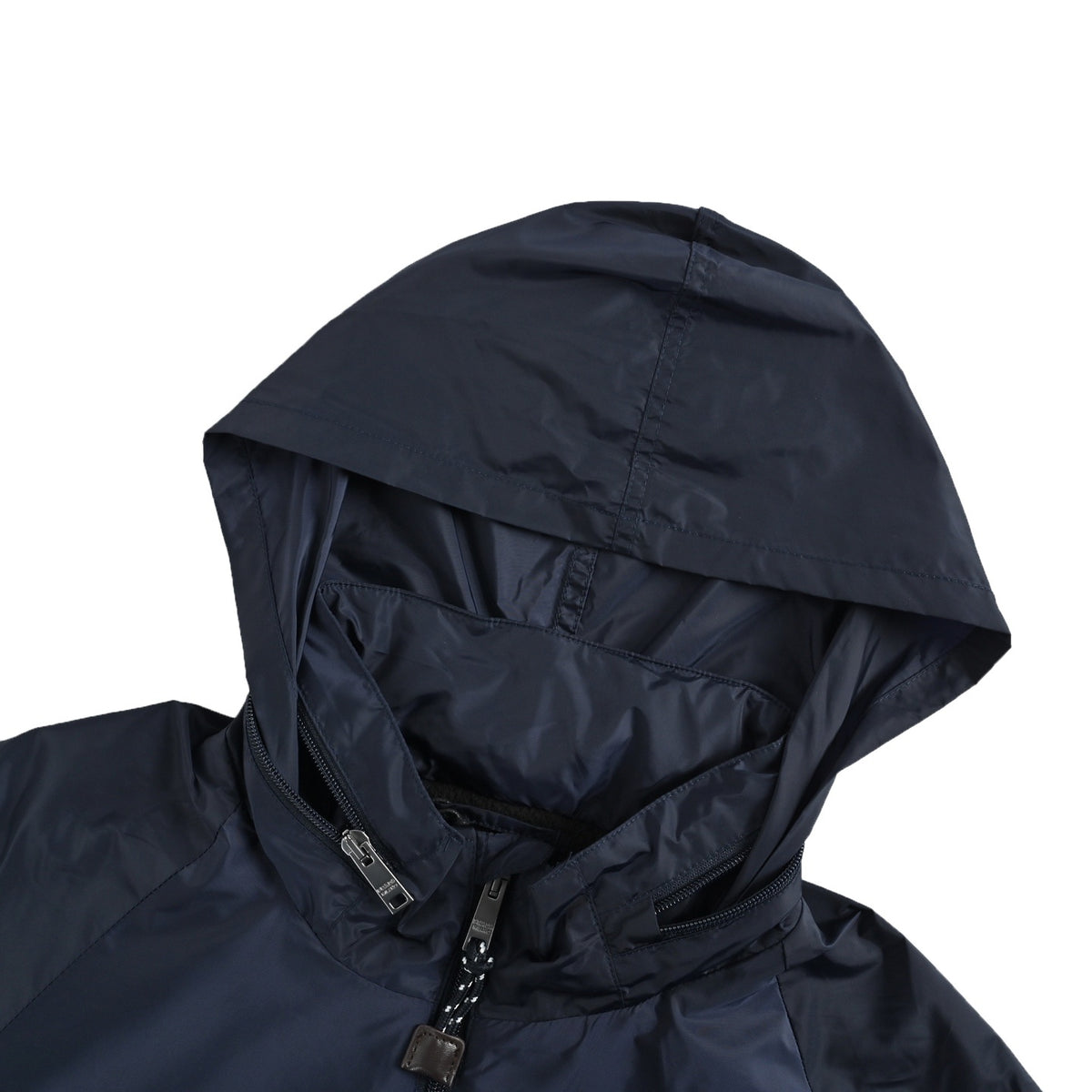 Prada regenerated nylon fleece horizontal zipper hooded jacket