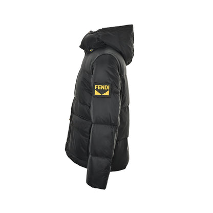 Fendi silicone Velcro arm detachable sleeve hooded down jacket