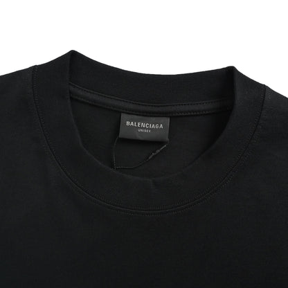 Balenciaga cursive signature letter printed short sleeves