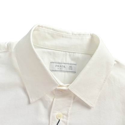 Prada embroidered logo long-sleeved shirt
