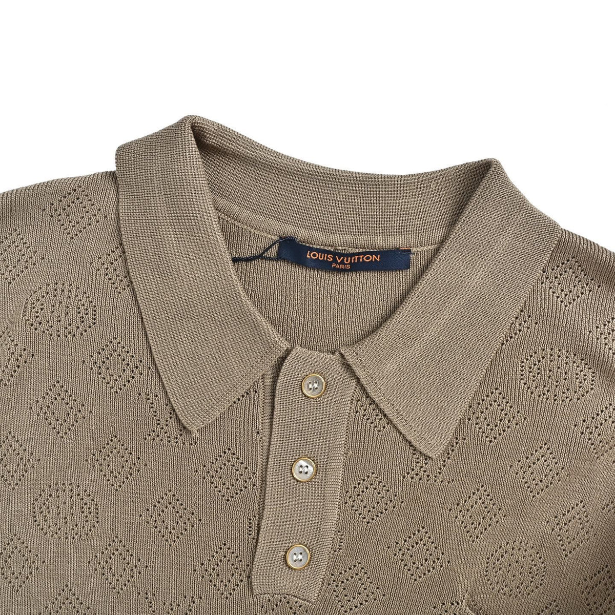 Louis Vuitton 26ss hollow presbyopic knitted Polo short sleeves