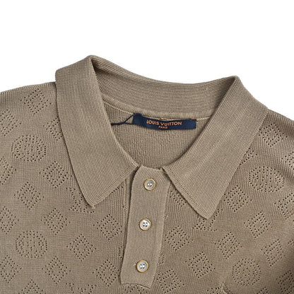 Louis Vuitton 26ss hollow presbyopic knitted Polo short sleeves