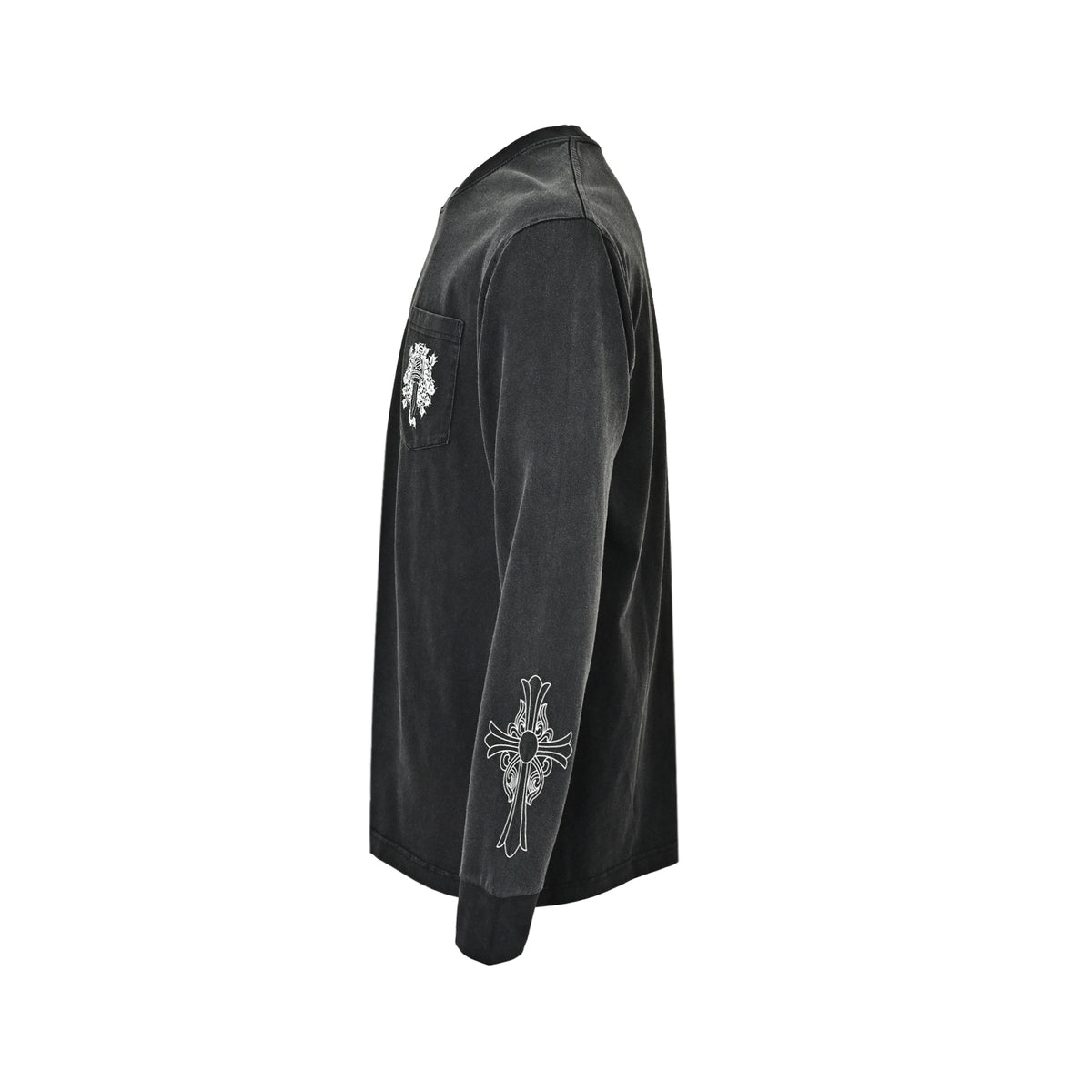 Chrome Hearts/Chrome Heart Pocket Vine Sword Print Long Sleeve T-Shirt