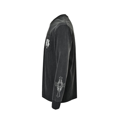 Chrome Hearts/Chrome Heart Pocket Vine Sword Print Long Sleeve T-Shirt