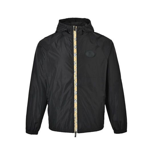 Burberry plaid placket silicone round label nylon sun protection jacket