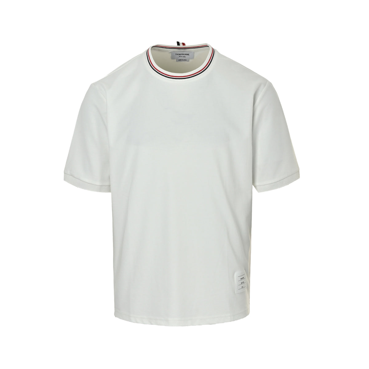 Thom Browne/Thom Brown red thread yarn-dyed round neck short sleeves
