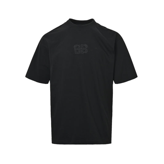 Balenciaga 26ss perm letter logo short sleeves