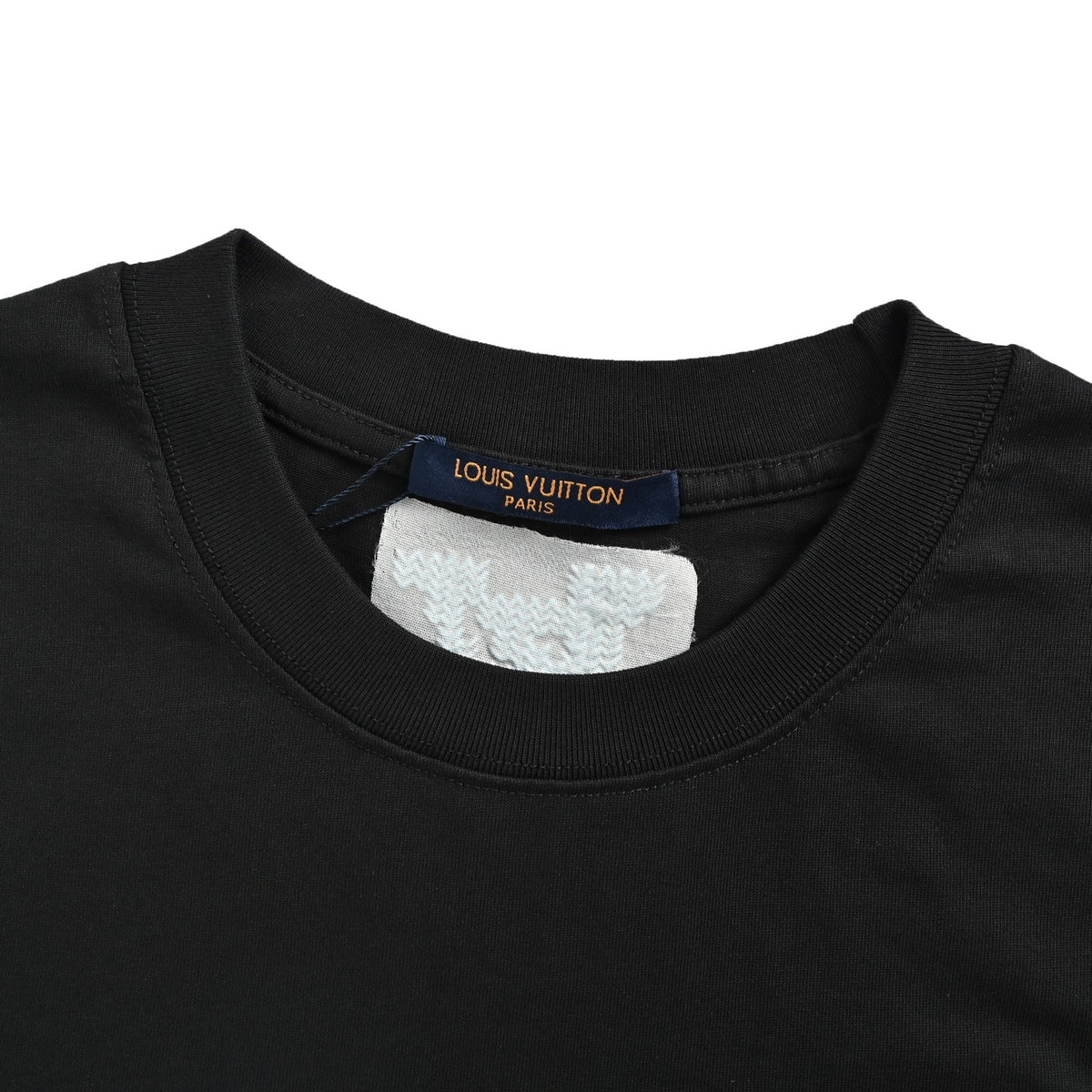 Louis Vuitton blue embroidered letter short sleeves