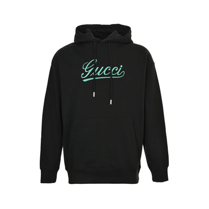 Gucci 25Fw signature letter logo embroidered hooded sweatshirt