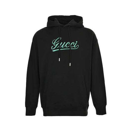 Gucci 25Fw signature letter logo embroidered hooded sweatshirt