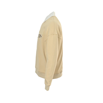 Louis Vuitton 25Fw letter embroidered white lapel half-zip sweatshirt