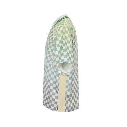 Louis Vuitton gradient checkerboard lapel short-sleeved shirt