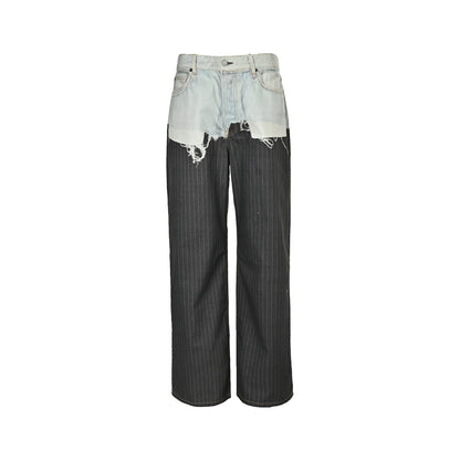 Acne Studios 3D printed trousers fake two-piece jeans