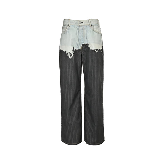 Acne Studios 3D printed trousers fake two-piece jeans