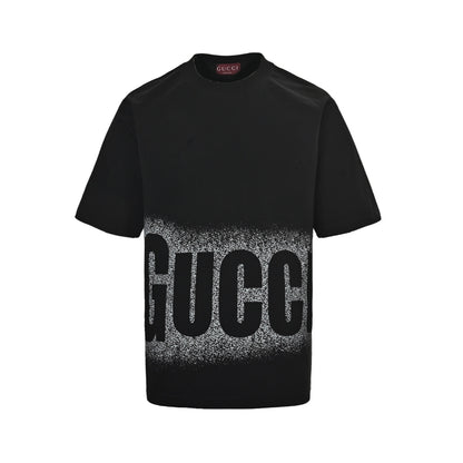 Gucci 25ss inkjet large letters logo printed short sleeves