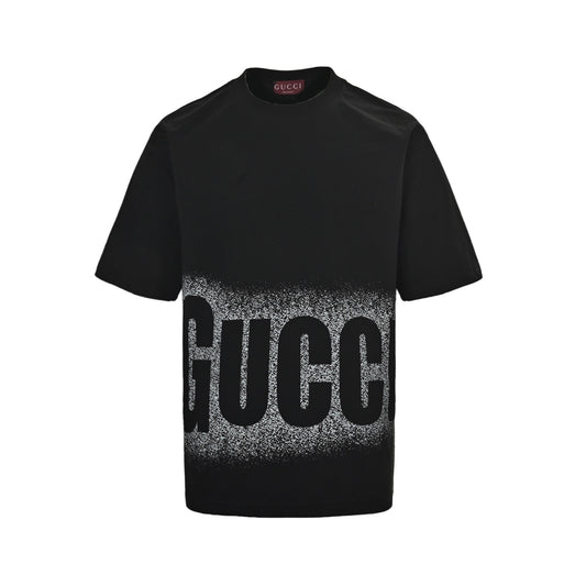 Gucci 25ss inkjet large letters logo printed short sleeves