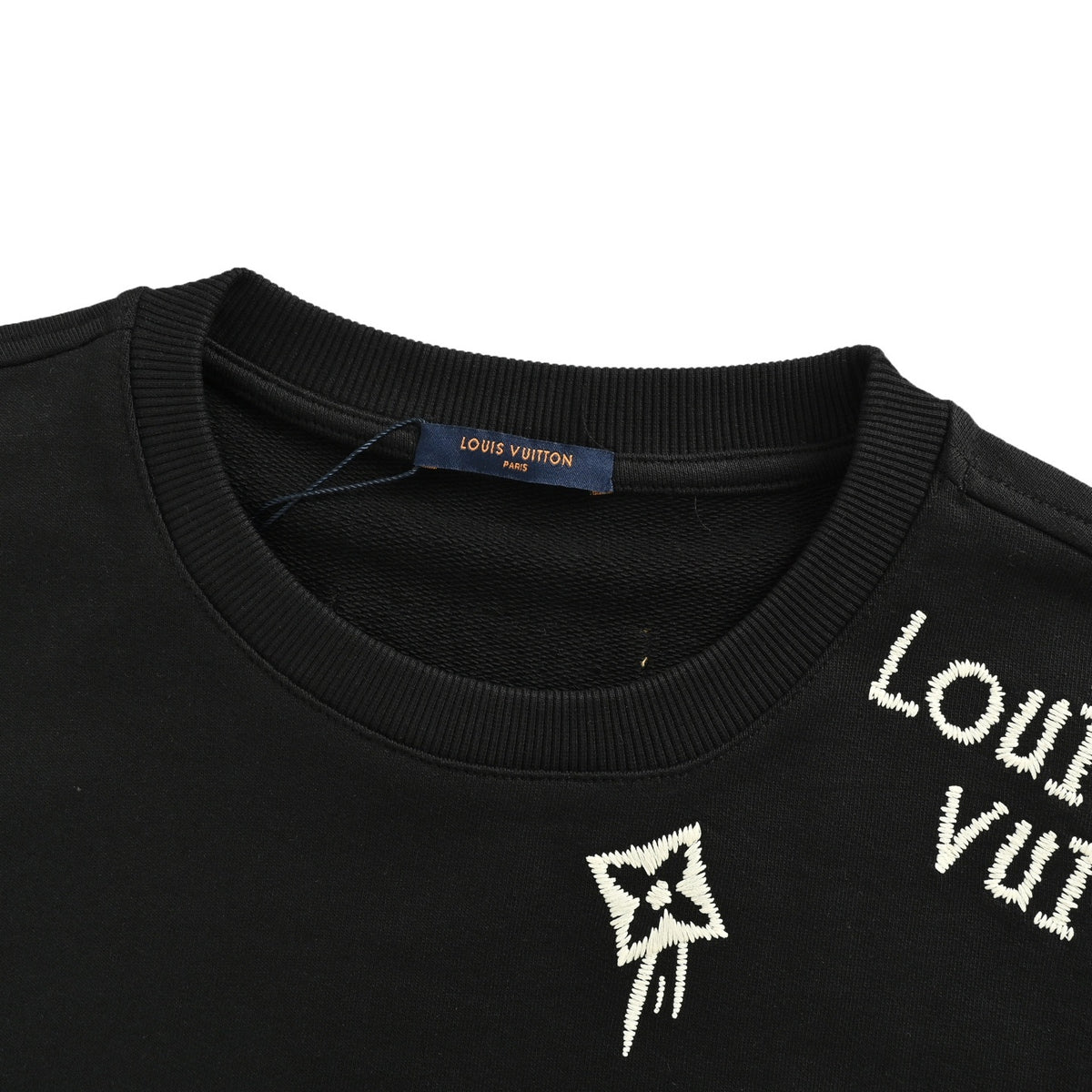 Louis Vuitton 25Fw tassel presbyopic letter embroidered round neck sweatshirt