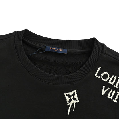 Louis Vuitton 25Fw tassel presbyopic letter embroidered round neck sweatshirt