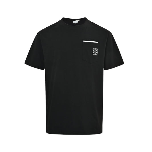 Loewe/Loewei double-layer pocket embroidered short sleeves